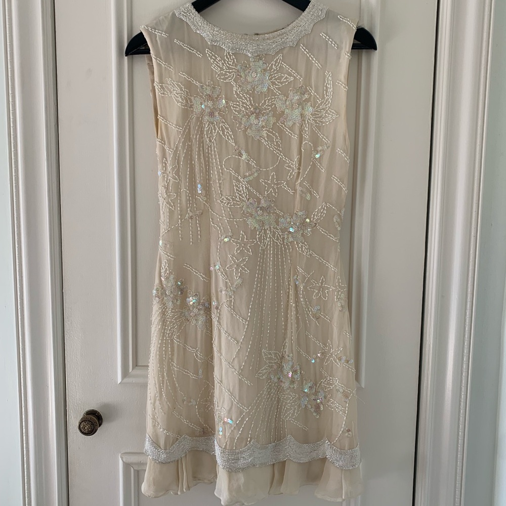 Vintage, hand beaded, mini dress